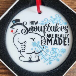Funny Snowman Christmas Ornament